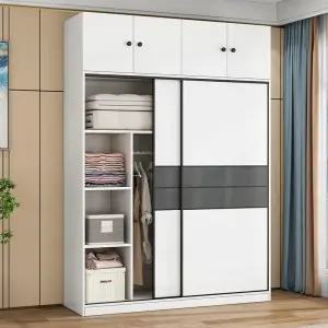 슬라이딩도어옷장 침실 옷걸이 심플 선반형 이불장