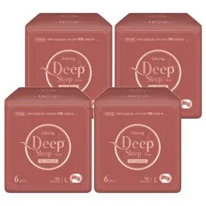 리버티오가네이처 딥슬립 냄새걱정없는 흡수력 입는 오버나이트 스킨 대형 6개입 4세트