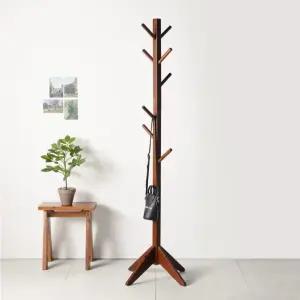 우디홈 월넛 옷걸이 스탠드 행거 사각다리 원목 가구 BNS