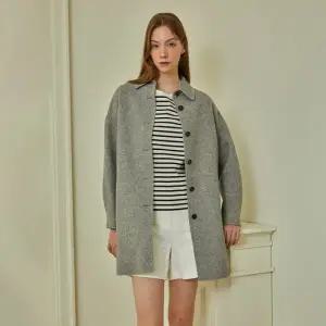 [유로컬렉션] [택가 229,000원][로안]울 헨드메이드 싱글버튼 하프 코트