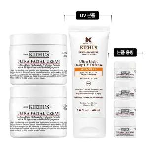 [키엘](강남점)[3L] 울트라 훼이셜 크림 더블 세트 (+UV 본품 + 크림 본품 용량)