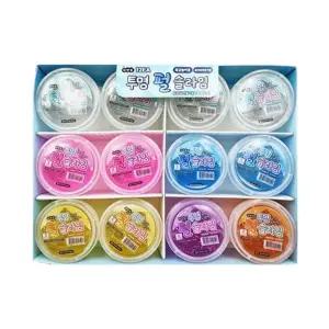 투명 펄 슬라임 12개 세트/만들기/촉감/놀이/액괴/액체괴물/만지기/용/DIY/미술/교구/완구/초등/학생/키즈