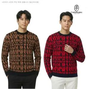 까스텔바작 골프 남성 라운드 니트 아트웍 자카드 홑겹 스웨터 BGDFSW-002