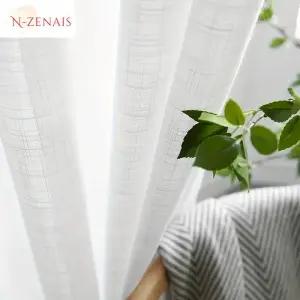 암막커튼 블라인드 현대 미니멀 1pc 화이트 Tulle Sheer 커튼 거실 창 침실 식사 정전