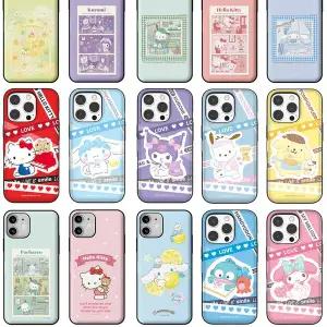 갤럭시S23 플러스 울트라 헬로키티 시나모롤 산리오 캐릭터즈 카드 도어 범퍼 휴대폰 케이스
