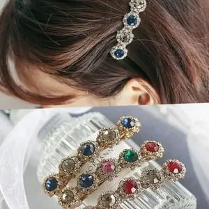 R76 프랑 컬러 스톤 헤어핀 20대 30대 여자 여성 예쁜