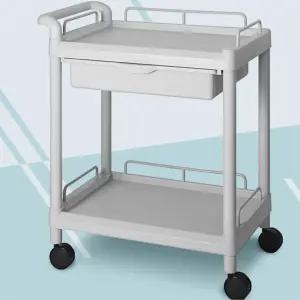 어린이집 아이들 간식 2단 배식카트 회색 방지틀 급식 지지대 이동 부피 병원