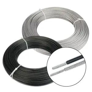 코팅 와이어 PVC 와야 100M 롤 1.2mm ~ 5mm 빨래줄 지지 유인줄 클립 슬리브 고정