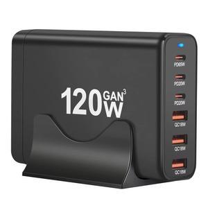 차량용 시거잭 충전기 120W GAN 멀티 USB 충전 스테이션 6포트 허브 타입 PD 고속 스마트 샤오미용