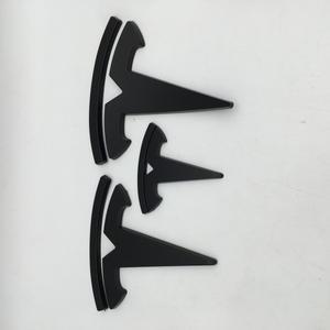 1-3개 무광 블랙 테슬라 모델3 모델Y 차량용 프론트 엠블럼 리어 테일 트렁크 스티어링 휠 스티커 배지 스