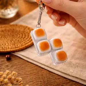 구운 식빵 딸깍이 키링 카라멜빵 키캡 클릭커 귀여운 열쇠고리 피젯토이