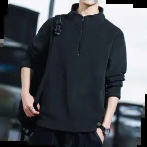 남자라운드티 하프 지퍼 긴팔티 체형커버 넉넉한핏 데일리 패션