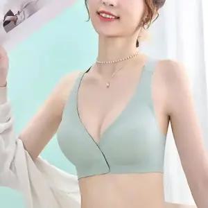 간편착용 노와이어 편한 앞후크 심리스 브라 그린 심리스브라