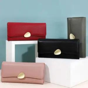 럭셔리 고급 모던 골드 장식 포인트 심플 여성 장지갑