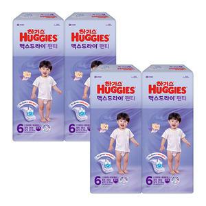 하기스 NEW 맥스드라이 팬티형 기저귀, 6단계 남아용 38매, 4팩, 1개(152매)
