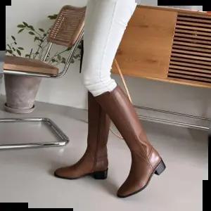 소가죽 빅사이즈 심플 라인 여성 롱부츠 5FW