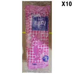 (FK) 고무 장갑 (S 분홍 태화 )X10/야무진/업소용/소형/미니/주방/설거지/안찢어지는/장갑소/조리용/스몰