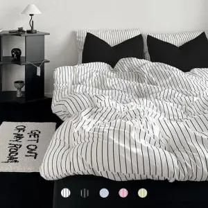 픽켄드 옥수수솜 클래식 스트라이프 프렌치감성 부드러운 사계절 차렵이불