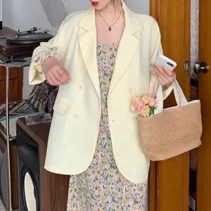 여자 BE56IG24 봄여름 간절기 화사한 색상 루즈핏 얇은 자켓