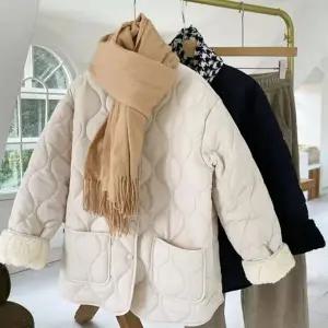 여성 RN58LP37 2컬러 겨울 따듯한 여유핏 양털 누빔 퀼팅 점퍼