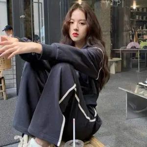 여성 LN07SF41 데일리 트랜디 절개 후드 집업 트레이닝 세트