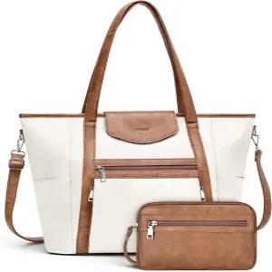 여성 디자이너용 SYTRAH 노트북 가방 가죽 백팩 지갑 사첼 지갑이 포함된 16인치 컴퓨터 토트백