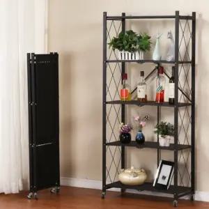 원터치 폴딩 선반 접이식 철제 5단 베란다 서재 거실 주방수납 펜트리