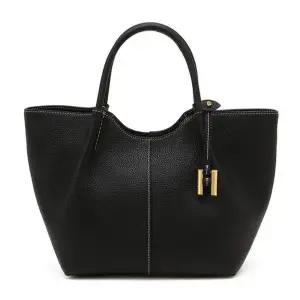 [헤지스](광주신세계)[H-Arco] 아르코 블랙 소프트 레더 토트 M HIBA6E361BK