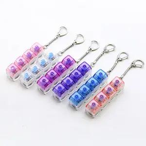 LED 키보드 키링 4구 키캡 딸깍이 열쇠고리 가방꾸미기