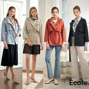 (매장판매동일) 26SS 에꼴드파리 후드 트렌치+스카프