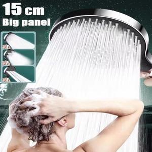 업그레이드 된 15CM 빅 패널 마사지 스파 가압 샤워 헤드 3 스프레이 절약 원 키 욕실