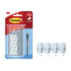 정품 3M 투명 전선용 클립 중형 벽후크 걸이 벽걸이후크 접착고리 흡착식고리 붙이는