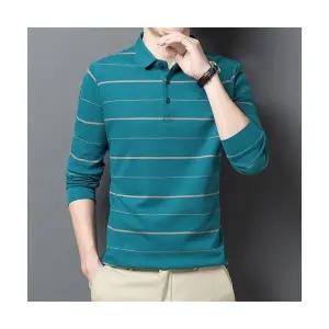 면 가을 캐주얼 남성패션 긴팔셔츠 루즈핏 티셔츠 폴라셔츠 스킨케어 폴라티 스트라이프 DL3