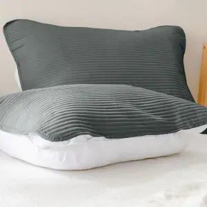 베개 커버 이지케어 마이크로 사계절 줄누빔 베개 커버 통기성 양면 무봉제 외피