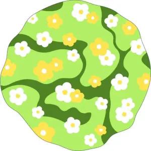 플라워러그 꽃밭 카펫 매트 인테리어 서머레인 앤 클리어 스카이 100cm 직경