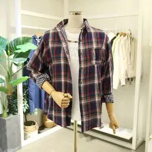 [대구백화점] [오픈클로젯]이중체크거즈면셔츠블라우스(DO263BL182)