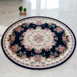 플라워러그 인테리어 원형카페트 A. 323스카이블루 80 x 80cm