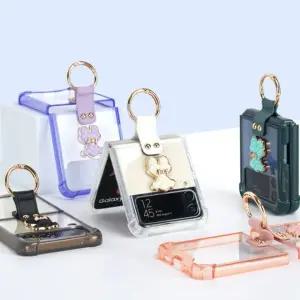 [제이프로젝]갤럭시Z플립4/3 퀼팅베어 컬러 에어쿠션 골드링케이스 제트플립4케이스 제트플립3케이스 삼성