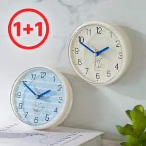 1+1 플라이토 쿨디자인 욕실 방수시계 국내생산 강력 흡착판 인테리어 12cm