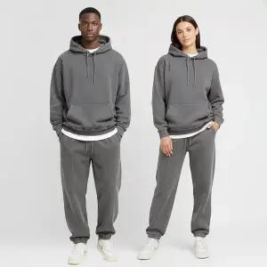 (SET)남녀공용 피그먼트 오버핏 후드티+피그먼트 밴딩 조거팬츠