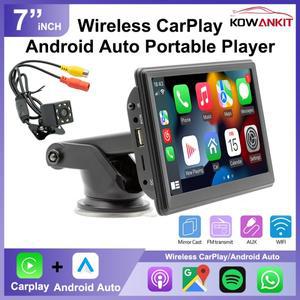 범용 7인치 자동차 멀티미디어 스크린 BT 휴대용 디지털 FM 라디오 무선 카플레이 안드로이드 오토 WIFI 내