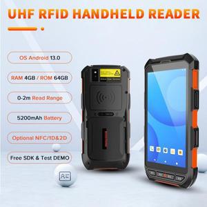 안드로이드 13 5.5인치 산업용 데이터 터미널, 바코드 스캔 및 UHF RFID 리더 기능 탑재, 재고 관리용 핸드