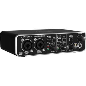 Behringer UMC202HD 오디오 파일 2x2, 24비트/192kHz USB 오디오 인터페이스, Midas Mic 프리앰프 포함 | 마이크 및 악기 녹음용