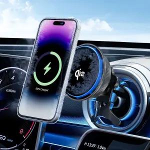네오 Qi2 25W 쿨링 펠티어 맥세이프 차량용 고속 무선 충전기 거치대 S22