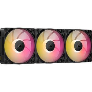 corsair icue 링크 rx120 max rgb 120mm pwm 고압 시스템 돔 마그네틱 베어링 허브 두꺼운 팬과 u2013 블랙 트리플