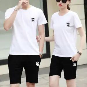 커플 반팔 셋업 YW 여름 운동복 짐웨어 세트 JBy2+9QEq