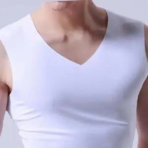 남자 실크 아이스 쿨 런닝 셔츠 무봉제 민소매 셔츠