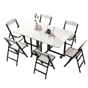 접이식 식탁 6인용 확장형 탁자 주방 테이블 다용도 업소용 폴딩 사각 이동형 원형