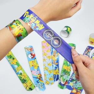 포켓몬 피카추 팔찌 슬랩 인형 캐릭터 스냅 밴드 어린이 팻 서클 교육 장난감 생일 선물