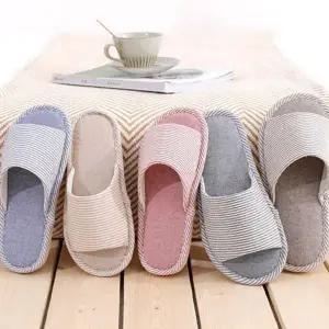 린넨 거실화 무소음 실내용 슬리퍼 층간소음 거실화 사계절 쿠션 통기성 어린이 아동